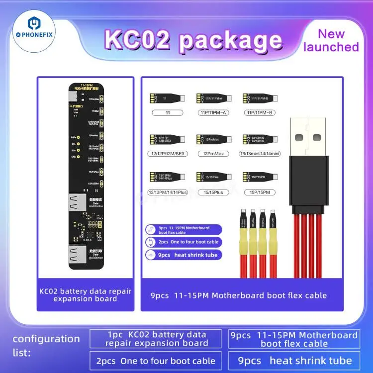 I2C KC01 BR-13 بطارية فليكس كابل البيانات مصحح آيفون 11-14ProMax دورة البطارية مرات تعديل خطأ إصلاح تحذير الصحة
