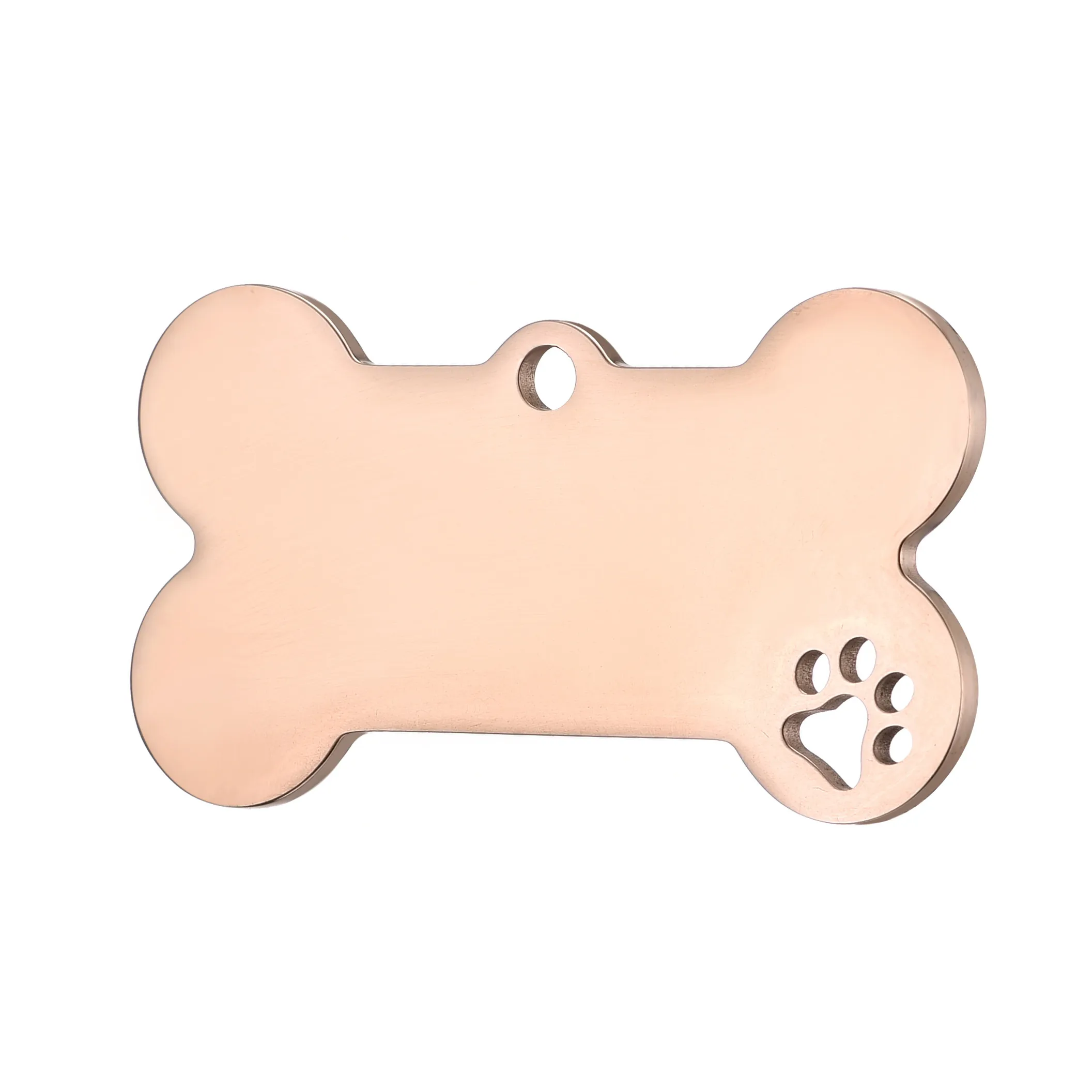 Stainless steel ID Tag For Dog Cat Cosplay Collar Hollow footprints Accessories Free Engraving Nameplate Name Lettering Number