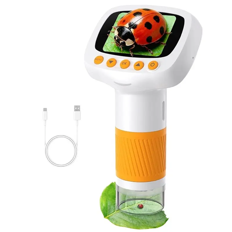 

GTBL Kids Digital Microscope Portable Pocket Microscope 1000X Microscope For Kids Learning With 2.0" IPS Screen STEM