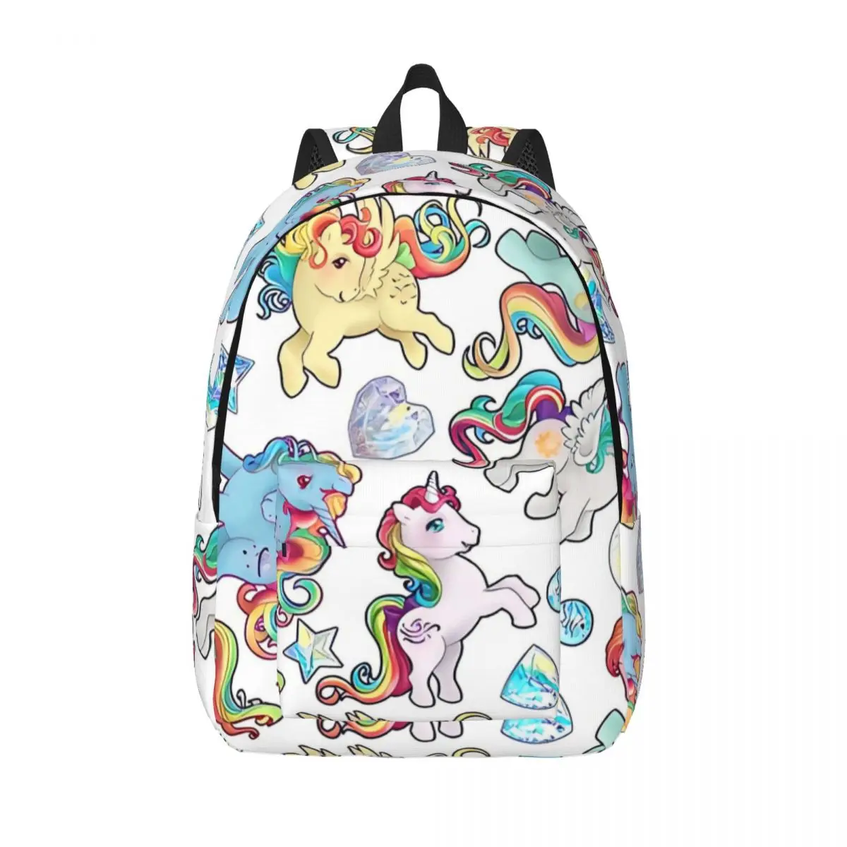 

Rainbow Kawaii Ponies Cartoon Backpack for Boy Girl Kids Student School Bookbag Daypack Kindergarten Primary Bag Sports