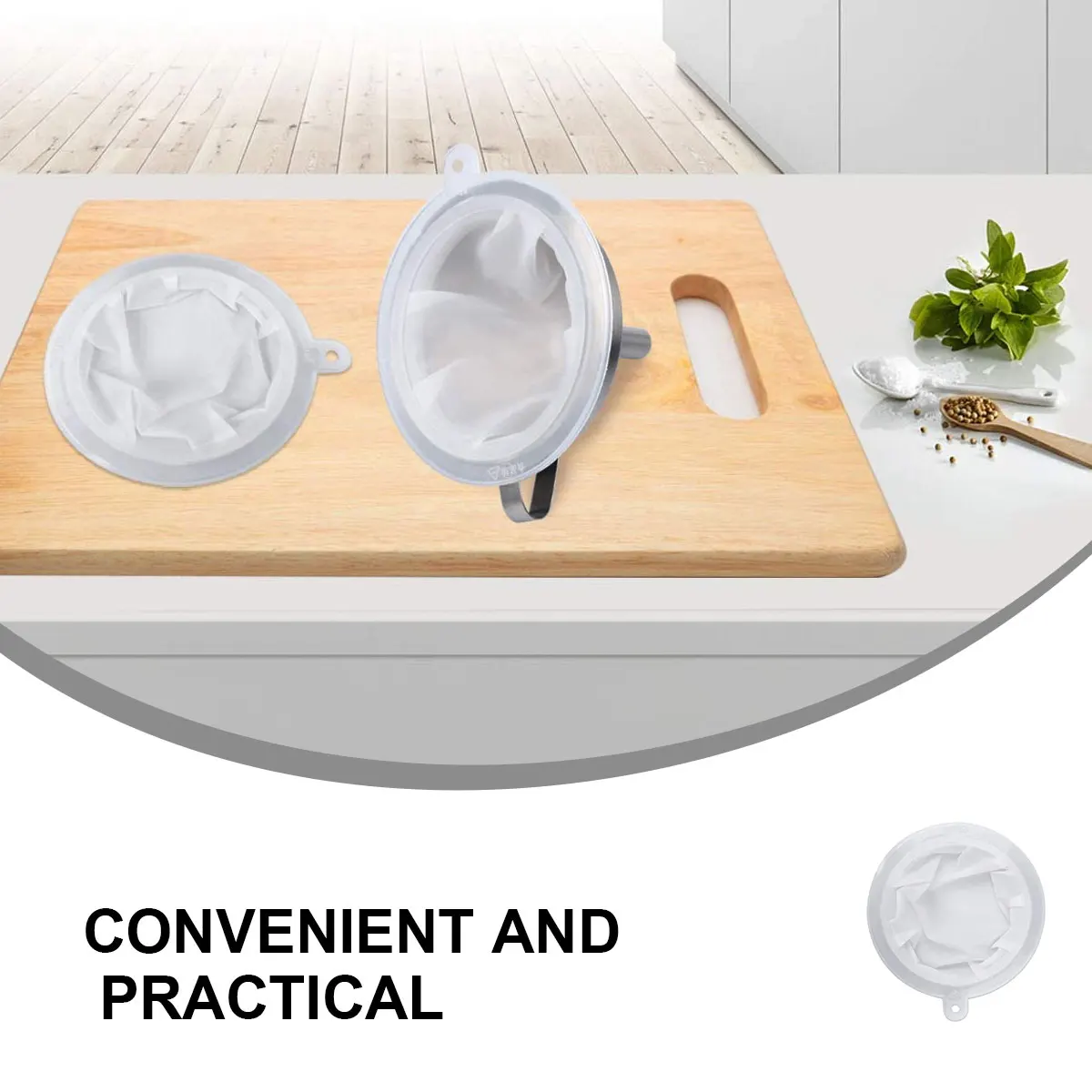 

Filter Mesh Oil Funnel Strainer Food Grade Stainless Steel Fine Filtration for Coffee Milk Juice Nut Liquid Dishwasher