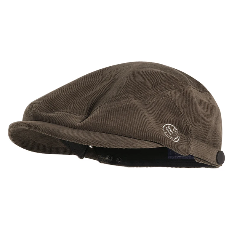 Japanese Style 55-61 Adjustable Berets, Letters Summer Autumn Vintage Black Artist Headwear men\'s Wear Back Casual Painter Hat