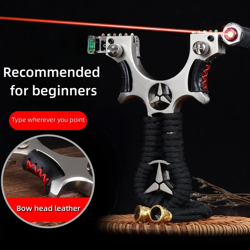 Laser Aiming Alloy Metal Slingshot for Outdoor Hunting and Shooting  High-precision Slide Ultra Submersible Slingshot