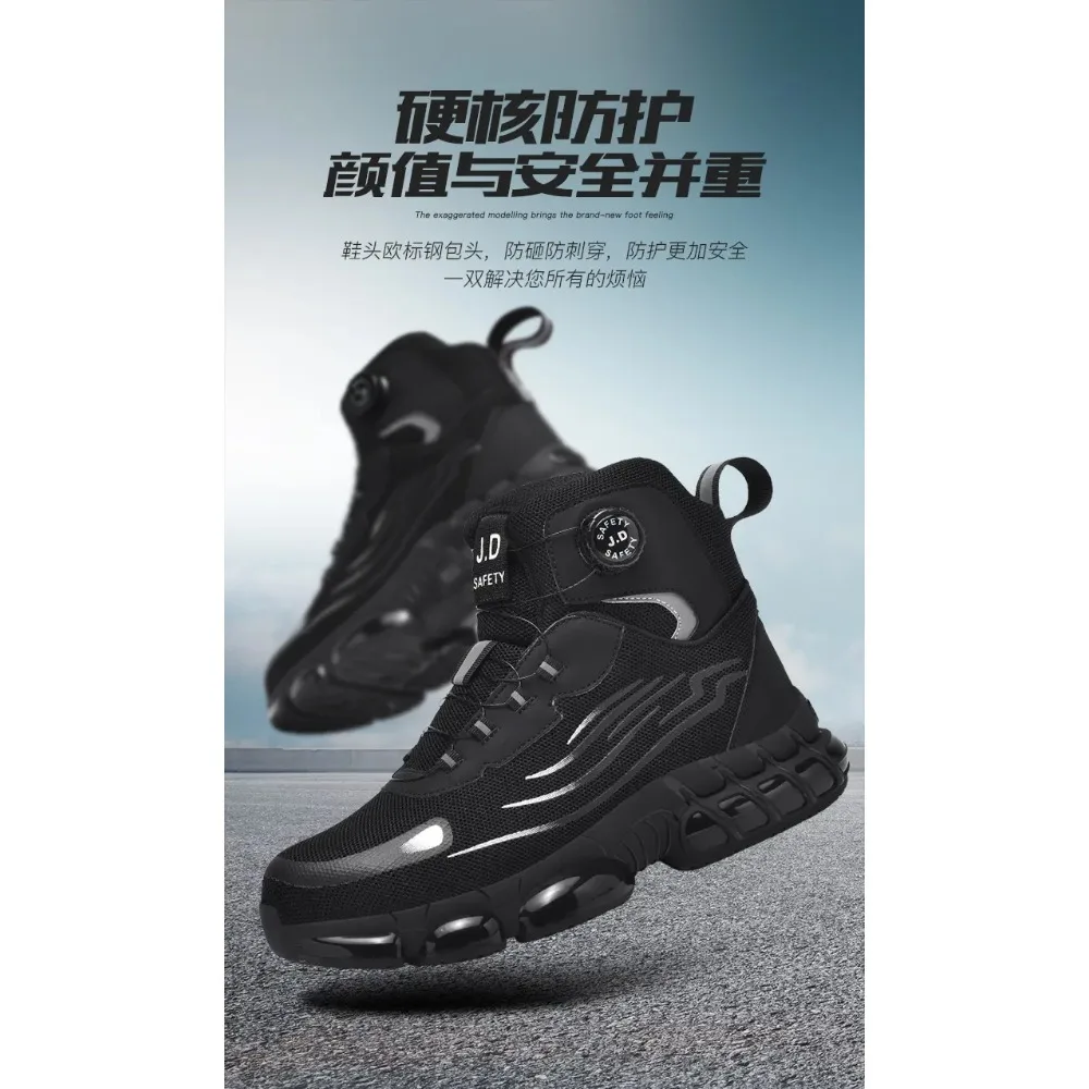 Waterproof Safety Boots Men Indestructible Steel Toe Work Ankle Boot Anti-smash Stab-resistant Safety Shoes Biker Botas Para Hom