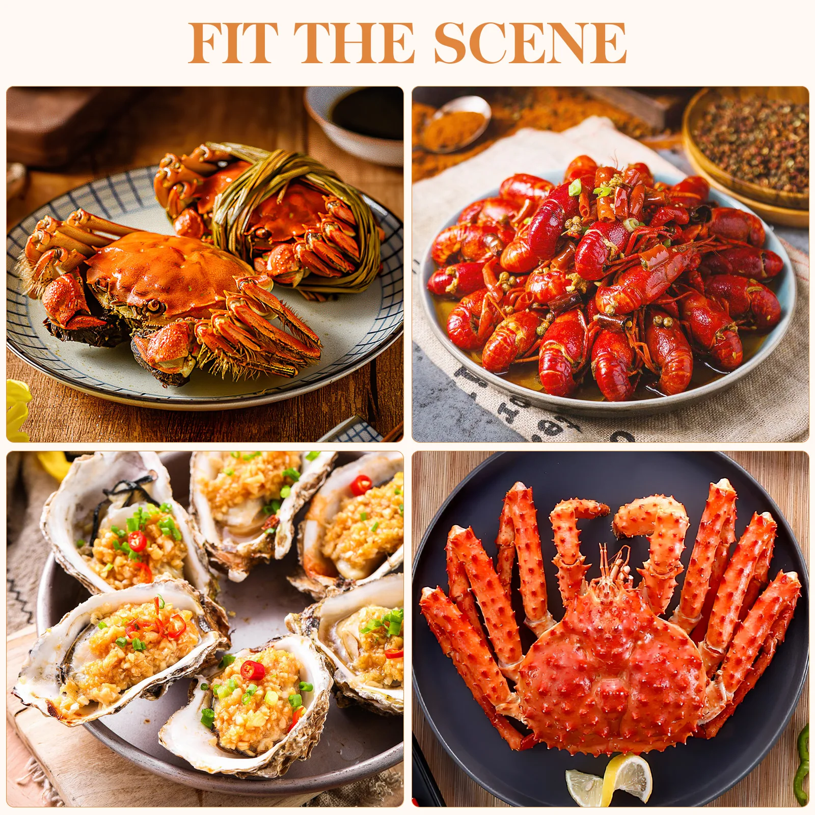 

Crab Clip Set Kitchen Accessories Cutlery Seafood Forks Leg Crackers Eating Tool