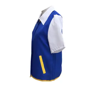 Anime Trainer Kostym Ash Ketchum Hoodie Cosplay Jacka Handskar Hatt Hela Set Halloween Outfit 10 best sales Ash costume - №3