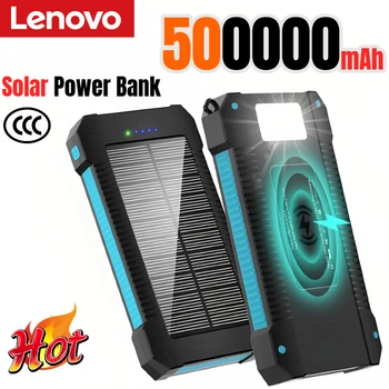 Lenovo 500000mAh Solar Power Bank Super Fast Charging Large Capacity Outdoor Portable Exte