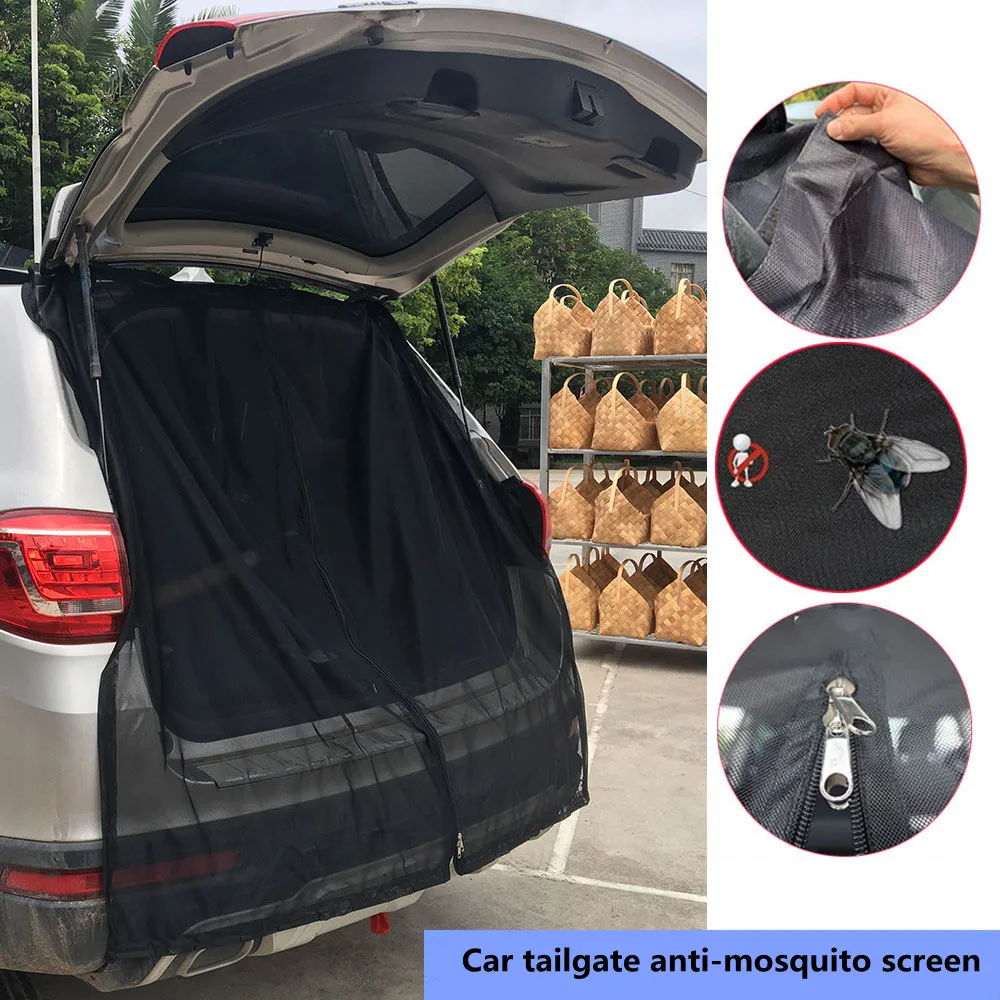 

Car Tailgate Sunshade Breathable Car Camping Net Mesh Rear Shades Anti Mosquitoes Window Screen Sunshade Covers For Cars SUVs