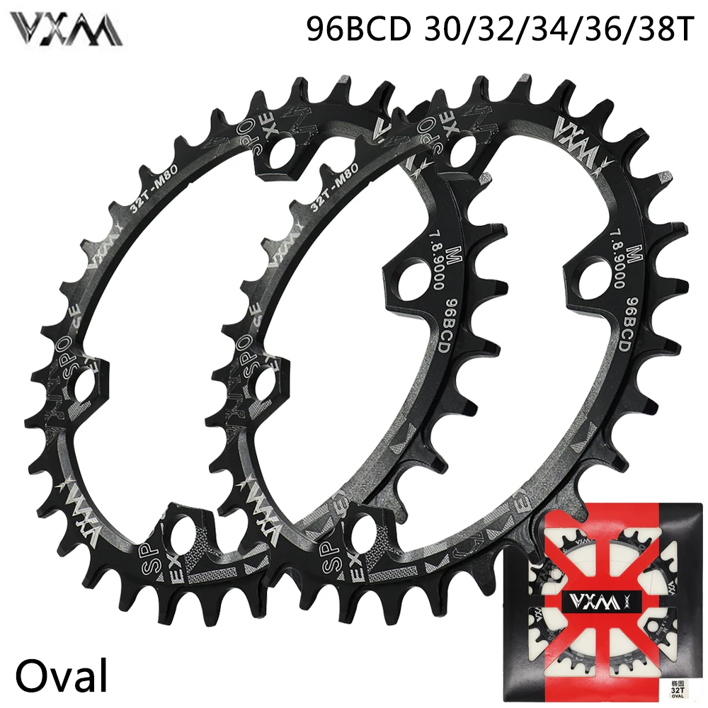 VXM 96BCD 32T 34T 36T 38T Oval Chainring MTB Bike Aluminum Alloy Black Chainwheel for M7000 M8000 M9000 Bicycle Parts