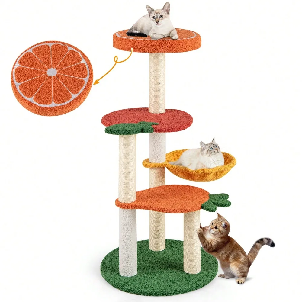 

Cat Tree Cute Fruit World Cat Tower W/ Fruit-Shaped Platforms,Cat Tree Cute Fruit