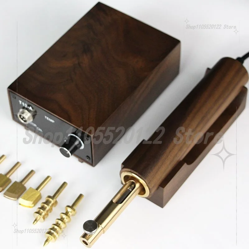 Electric Heated Leather Edge Burnisher, Temperature Control Ironing Press for Leather Craft, Edge Coating and Finishing Tool