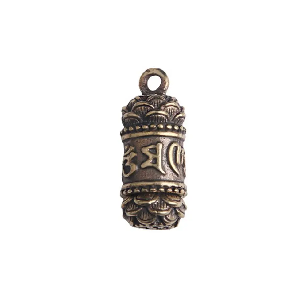 

Women Men Cylindrical box Keychain Brass Openable Medicine Pill Box Necklace Pendant Buddhist Pendant Travel Pill Case