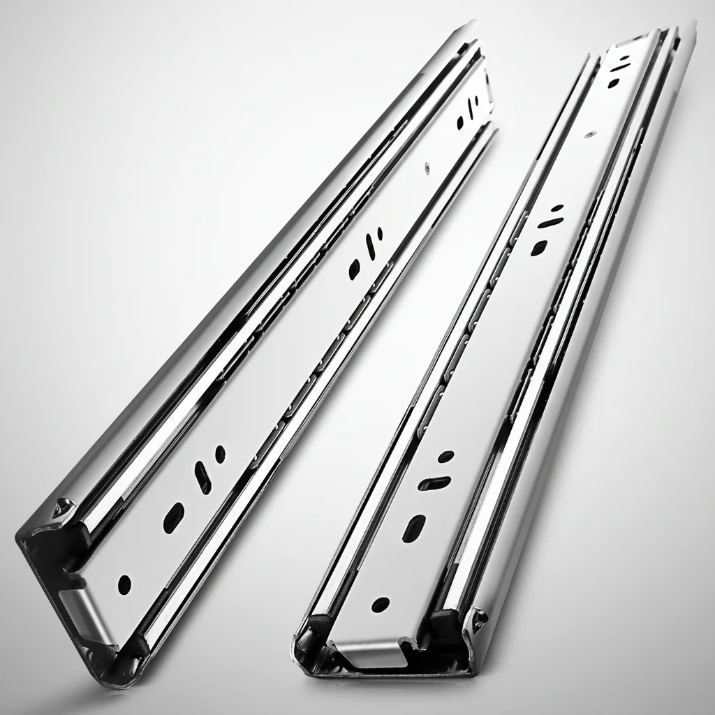 Furniture Hardware 51mm Wide Cold Rolled Heavy Duty Full Extension Side Mounted Ball Bearings Telescopic Kitchen Dining