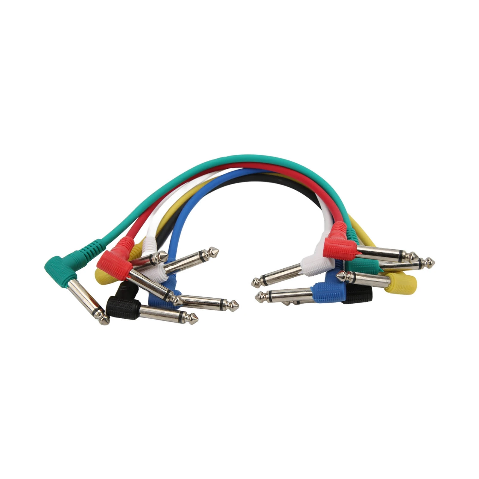 6Pcs Effect Cable Color Shielded Noise Reduction Pedal Patch Cords for Electric Guitar Bass