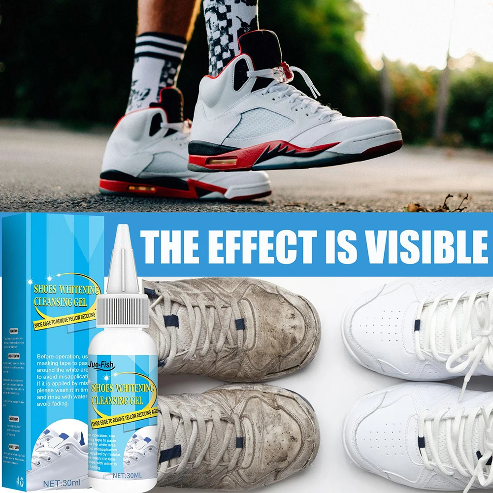 1bottle 30ml White Shoe Cleaner White-Sneakers Cleaning Tools With Making Tape High Quality Household Cleaning Brush Accessories