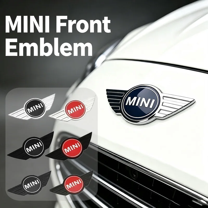 ABS Car Styling Front Emblem Hood Stickers Decals for Mini Cooper R55 R56 R60 R61 Auto Refit Replacement Badge Cover Accessories