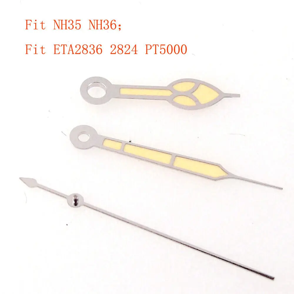 Silver Edge Creamy yellow Hand Vintage For NH35 NH36 7s26 7s36 7s35 ETA 2836 2824 PT5000 Auto Movement High Quality Accessories