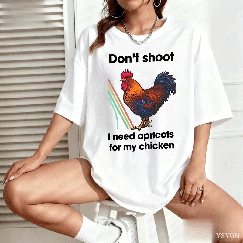 Don't Shoot I Need Apricots for My Chicken T Shirt Arc Raiders Scrappy T-shirt Graphic Tee Cotton Short Sleeveround Neck Tees