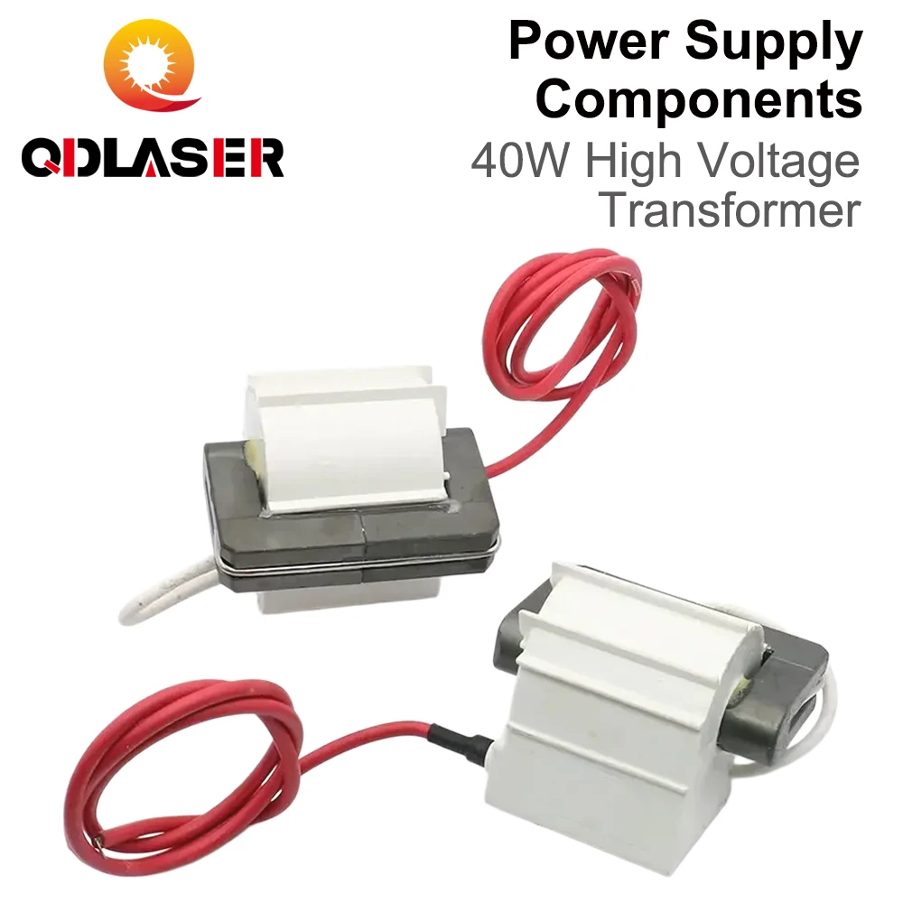 QDLASER 40W CO2 Laser Power Supply High Voltage Flyback Transformer Ignition Coil for Laser Engraver Cutting Machine Parts