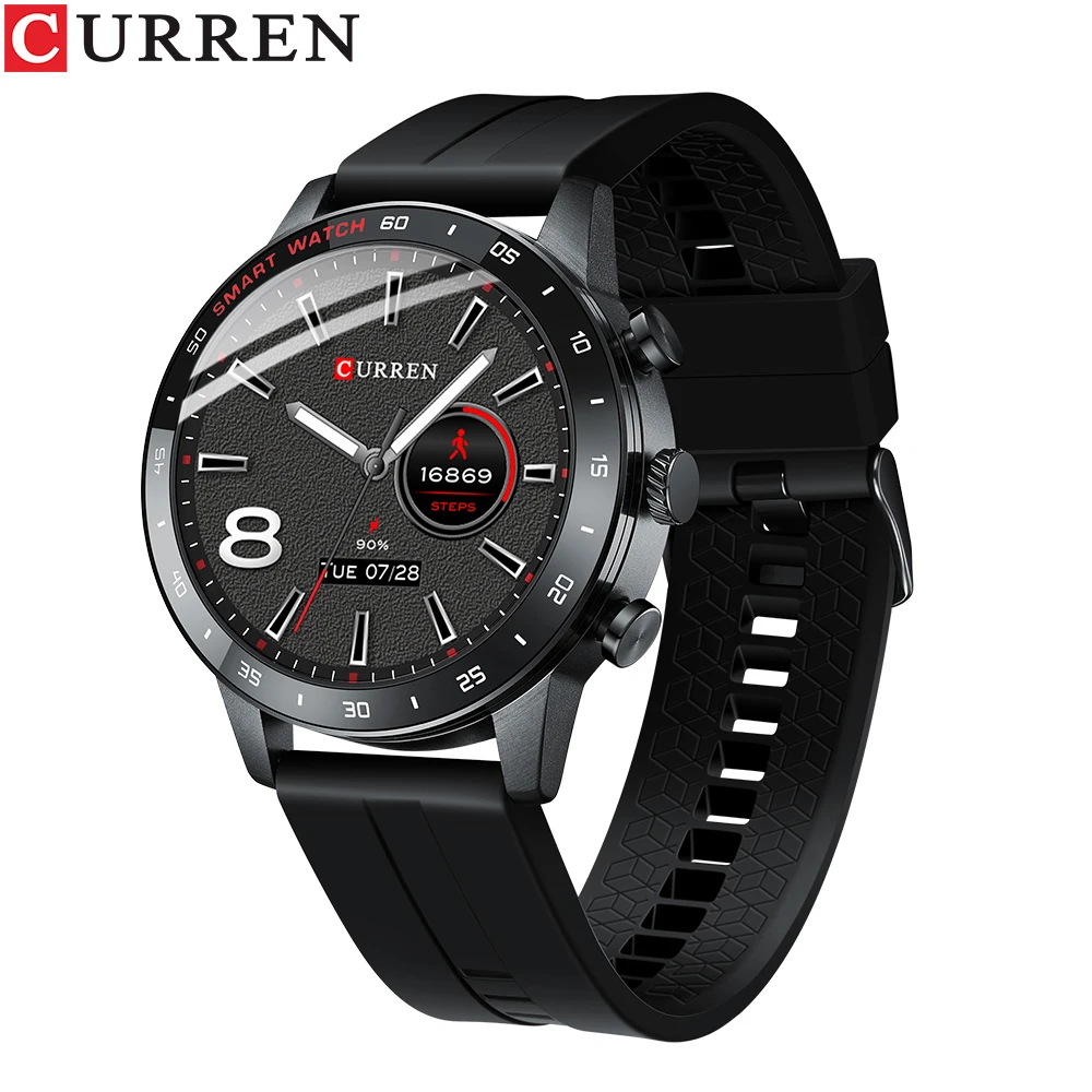 

CURREN Men's Smart Watch Waterproof Heart Rate Monitor Fitness Tracker Digital Watch Sports Music Play HD Screen for Android IOS