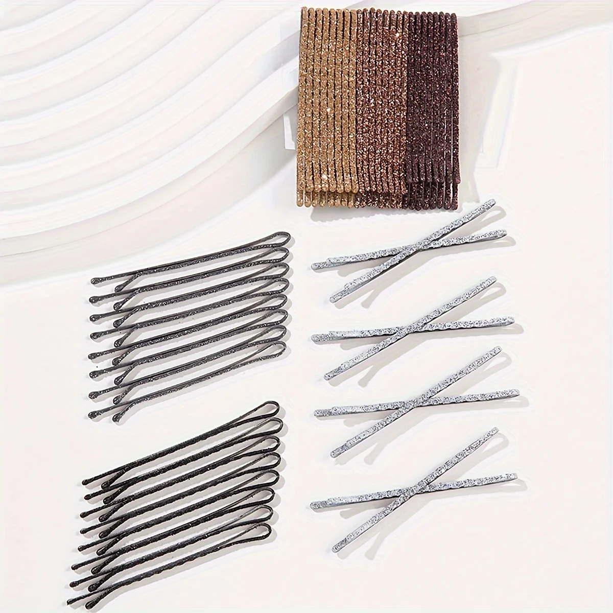 مجموعة دبوس بوبي لامعة تدريجية لامعة مكونة من 24 قطعة - دبوس شعر أنيق وجذاب للسيدات والفتيات، مثالي لتصفيف الشعر