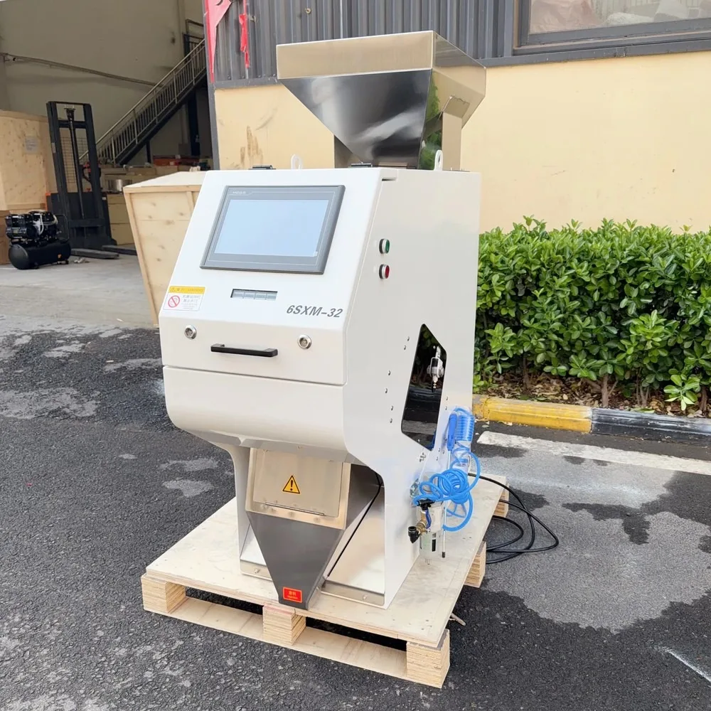 Intelligent Stone Color Sorter Machine AI Optical Coffee Bean Grain Rice Sorting Equipment 1 Channel High Precision