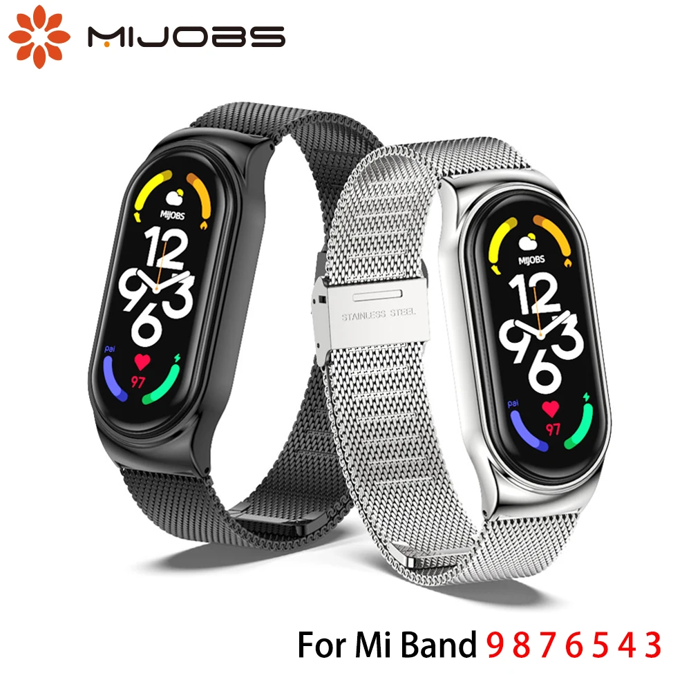 Mi Band 8 Strap for Mi Band 9 for Xiaomi Mi Band 7 6 5 4 3 Metal Bracelet  Wristband for Mi Band Strap Miband NFC Global Version