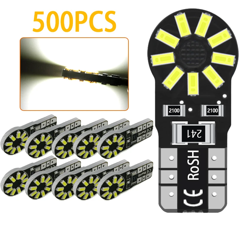 500pcs T10 W5W 194 168 2825 191 Car LED Map Bulbs Interior License Plate Light Reading Dome Trunk Clearance Lamp White Wholesale