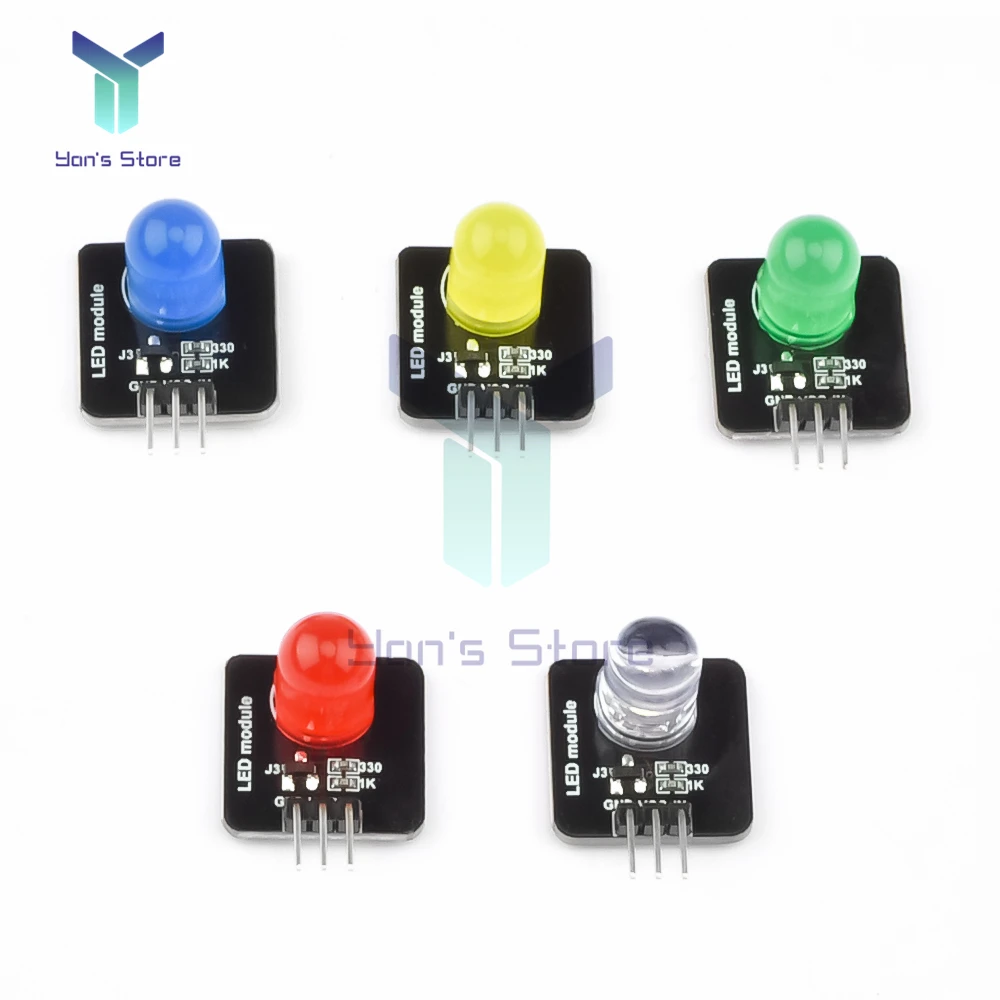 DC 3.3V-5V 10mm Light-emitting Module LED Indicator Smart Electronic Building Block Light-emitting Diode Tube for Arduino