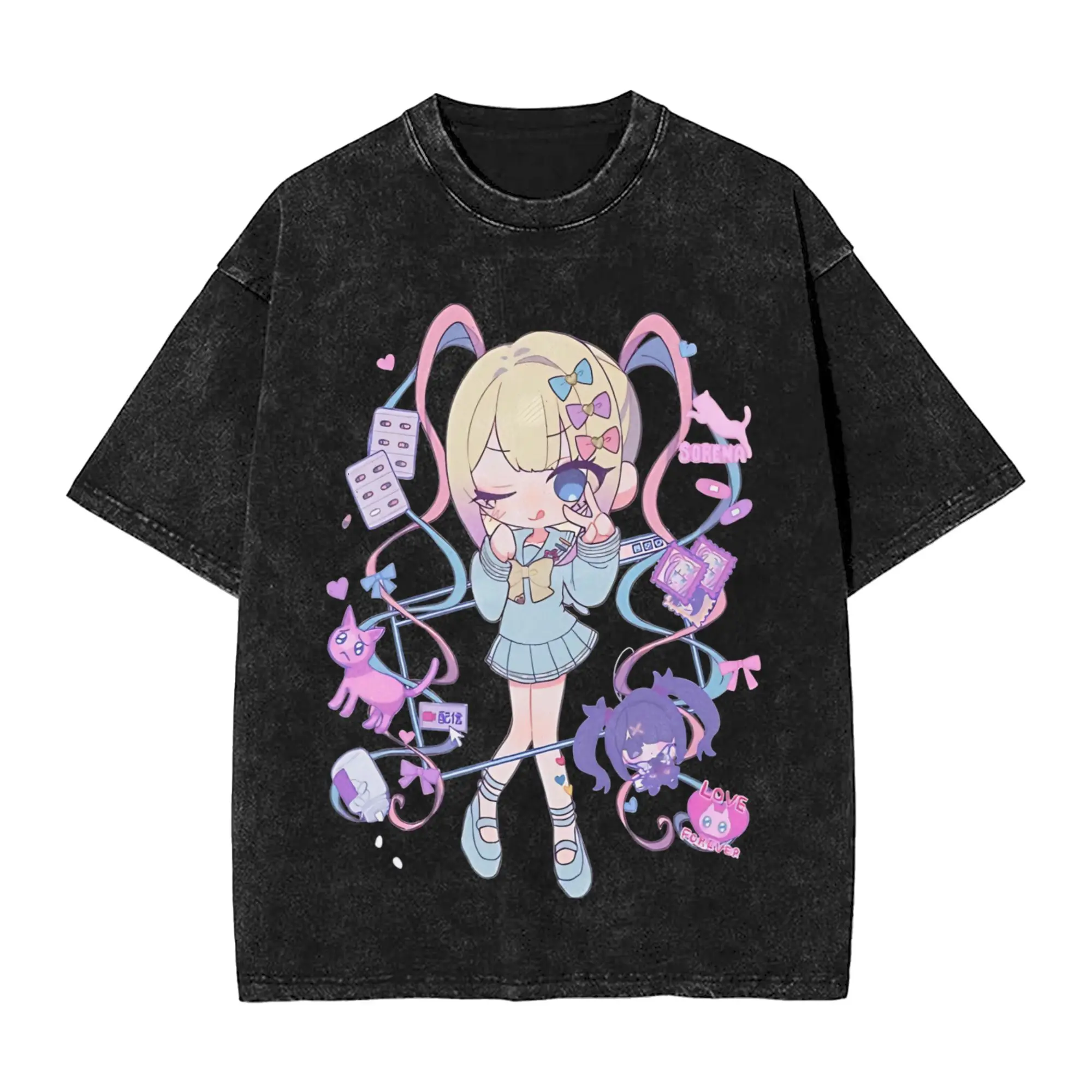 Kangel  T-Shirt Summer Needy Streamer Overload  Y2K Basic T-Shirts Cotton Hip Hop Tee Shirt For Male Short Sleeve Printed Tees