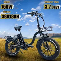CMACEWHEEL Y20 Electric Bike 750W Motor 48V18AH Lithium Battery City Folding Electric Bicycle 20*4.0 Inch Fat Tire Adult E Bike