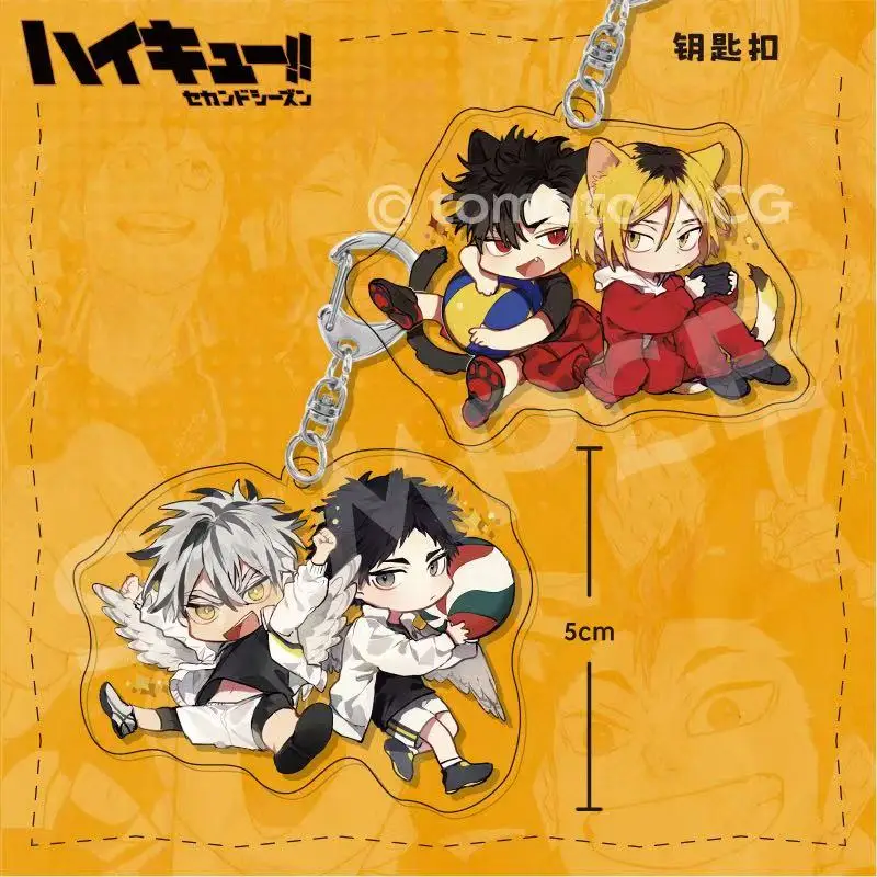 

Аниме Haikyū!! Периферийные устройства Кенма, акриловый брелок, редкая индивидуальная версия, фигурка кошки Shōyō Хината, аксессуар, игрушка Тобио Кагеяма