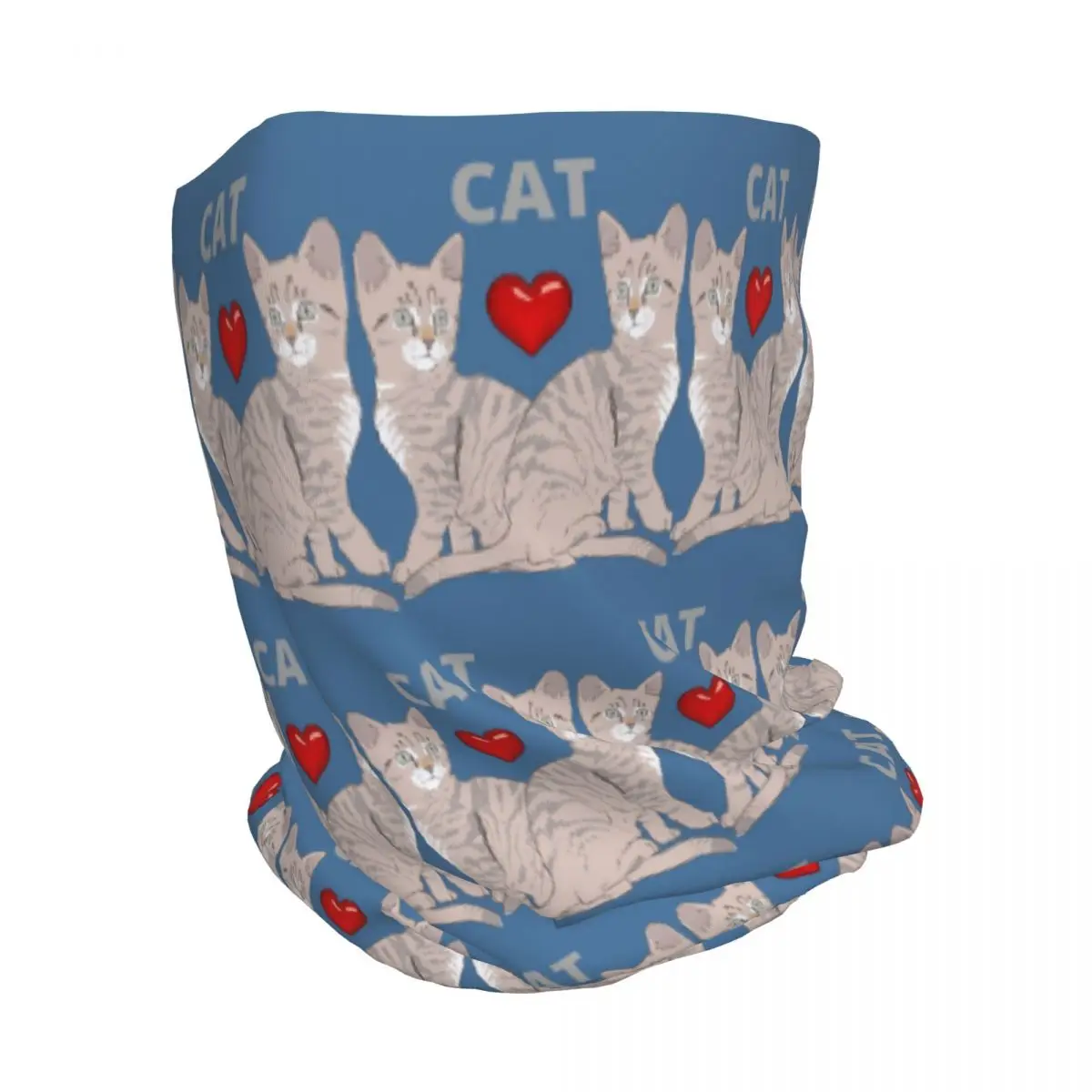 Gray Ginger And Siamese Kittens Cats Bandana Neck Gaiter Wrap Scarf Warm Headband Beanies Hat Unisex Adult All Season