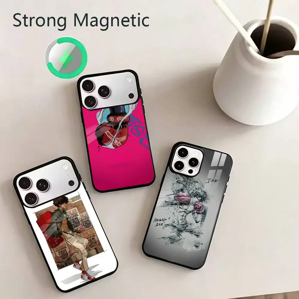 

Hype anime M-Megalo box Gearless Joe Phone Case For iPhone17,16,15,14,13,12,11 Plus,Pro,Max Magnetic with Wireless Charging