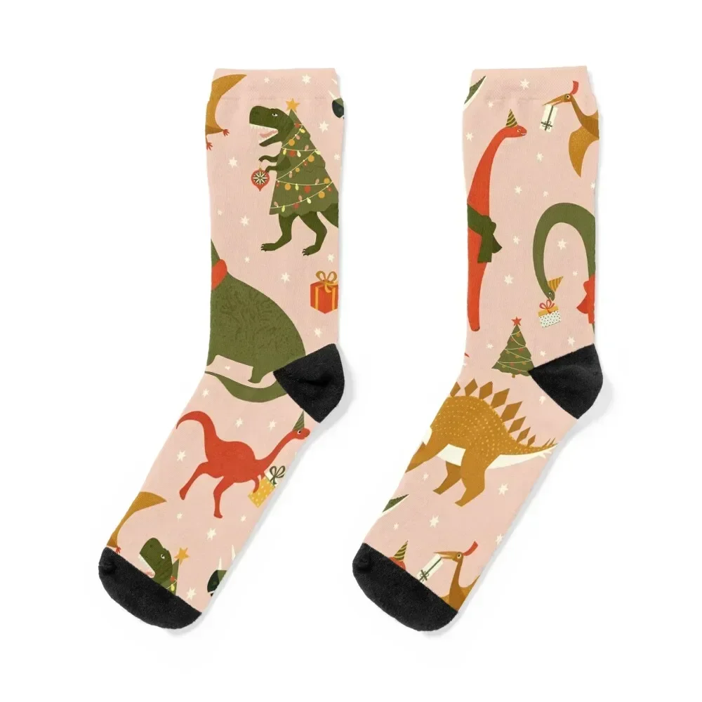 Christmas Dinosaurs Socks new in's luxe professional running retro Women's Socks Men's