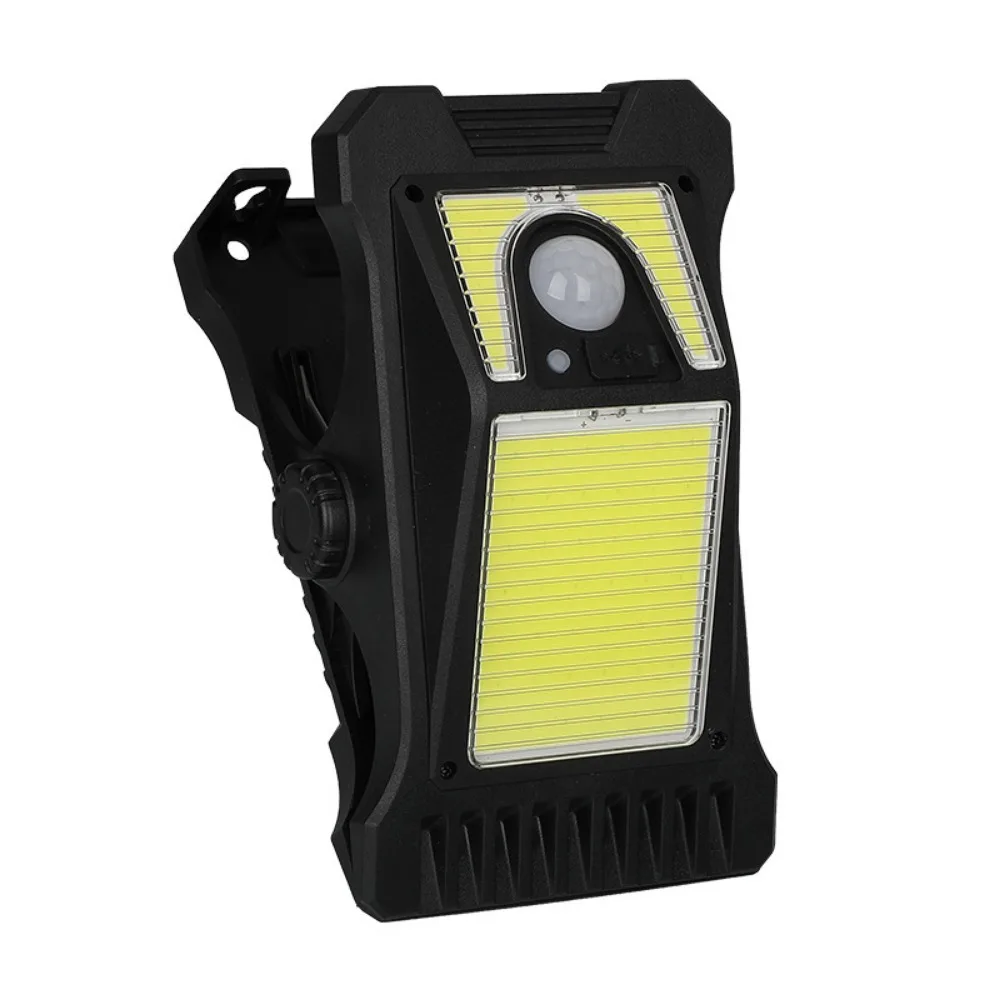 

Уличный солнечный светильник-клипса с датчиком движения, водонепроницаемый, светодиодный, для сада, ночное освещение, мощная лампа для кемпинга, настенный декор