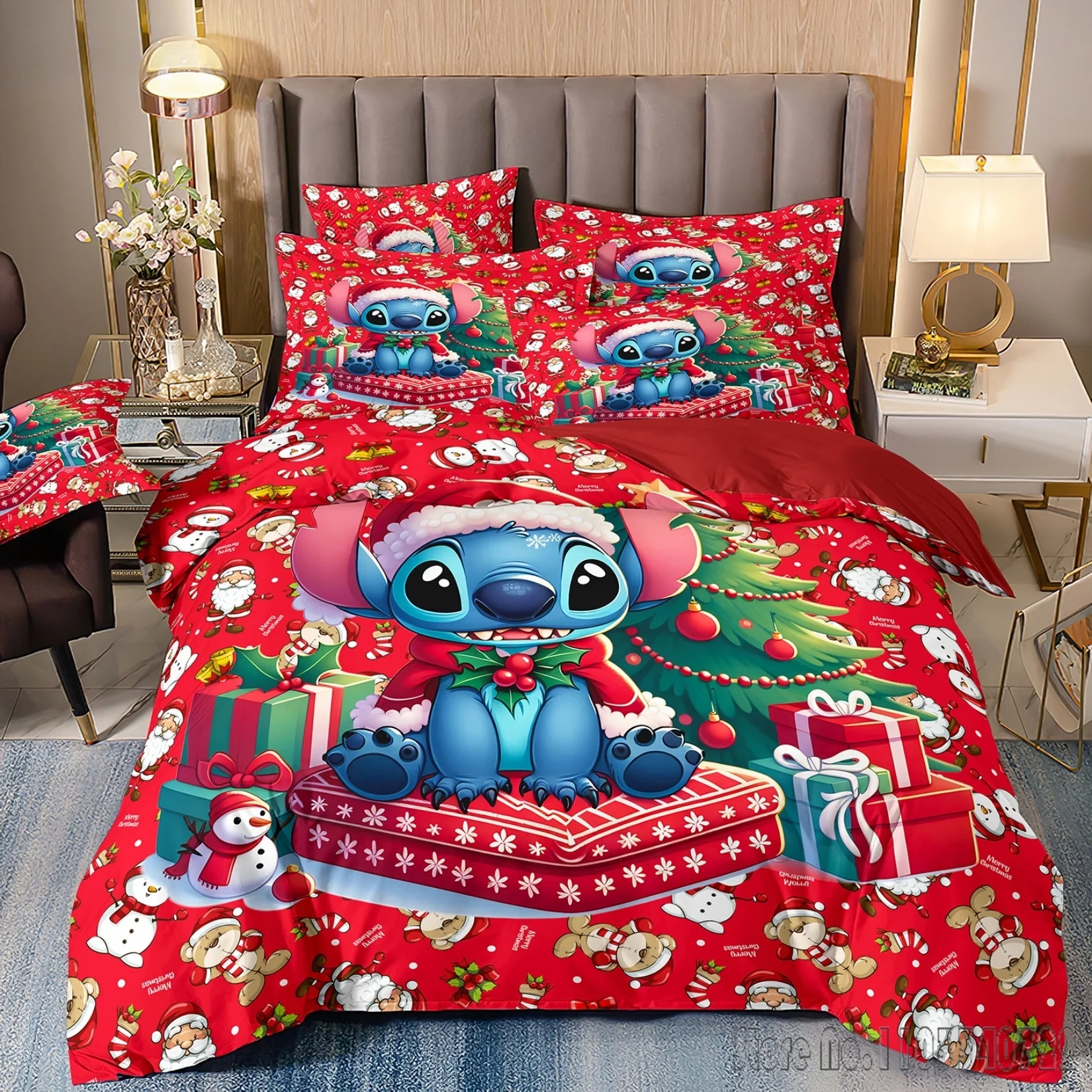 2026 أنيمي عيد الميلاد غرزة ثلاثية الأبعاد مطبوعة طقم سرير الطفل طقم أغطية لحاف الطفل المفارش التوأم واحد الملك الاطفال الكبار هدية