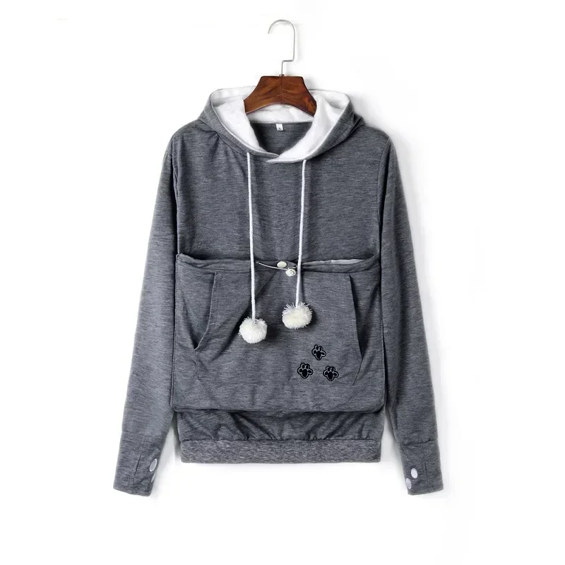 Katzenliebhaber-Hoodies mit Tasche, Hunde-Hoodies für Haustiere, lässige Känguru-Haustierpfoten-Pullover, Kuschel-Sweatshirt mit Tasche, Tierohren-Kapuzenpullover – Detail 13