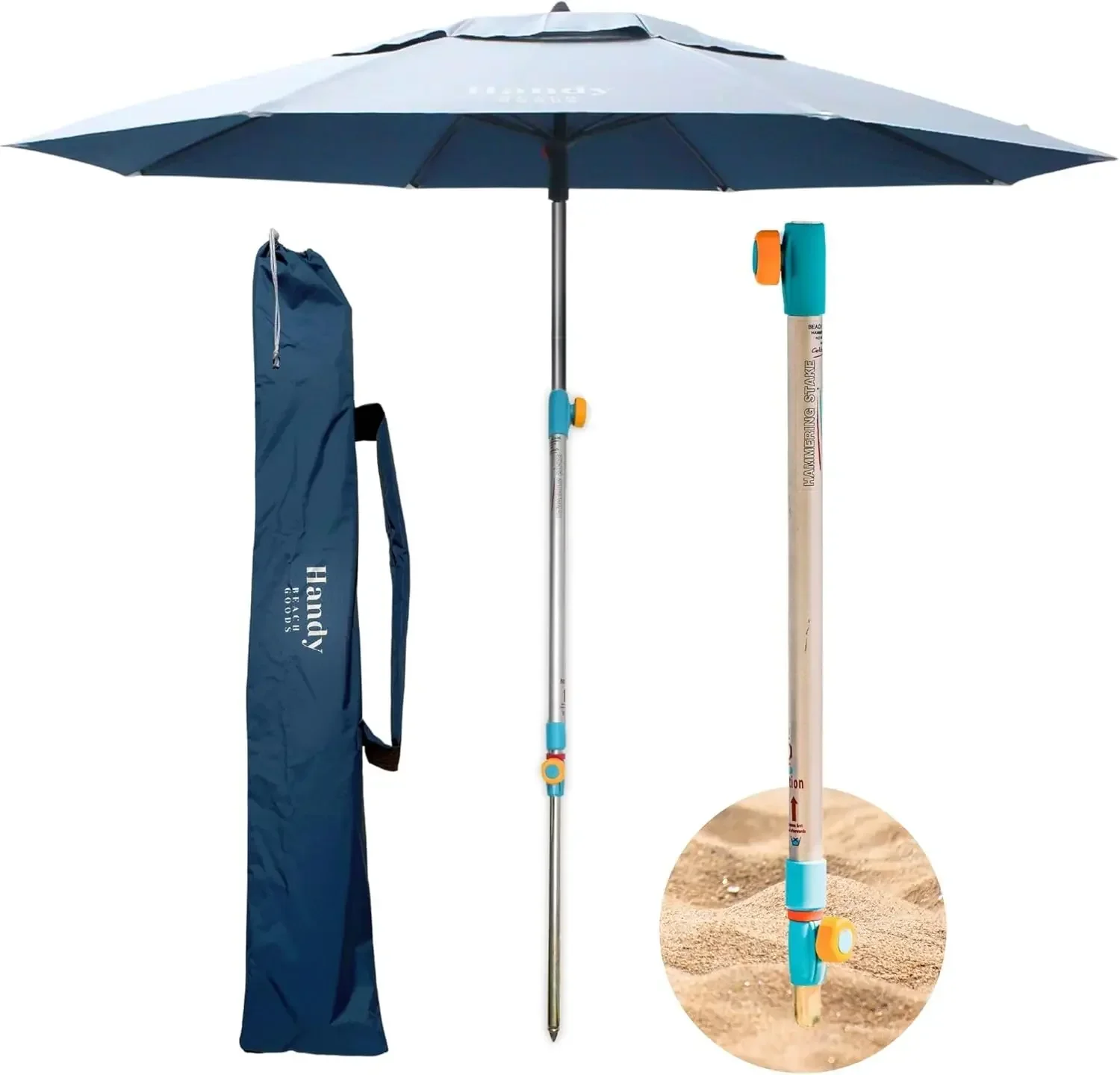 

Удобный пляжный зонт с системой крепления, большой 7-футовый зонт с серебряным покрытием и защитой от УФ-излучения UPF 55, установка за 10 секунд, ветроустойчивый, прочный, Li