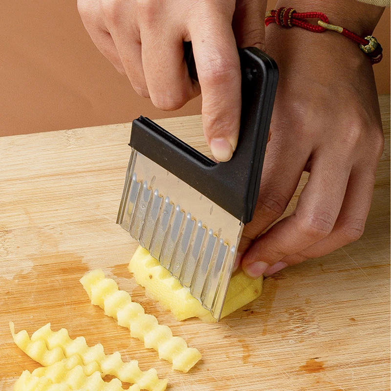 

Late-Model Potato Chip Slicer Cutter Vegetable Fruit Corrugated Wavy Knife French Fries Potato Cutter Kitchen Gadget Accessories