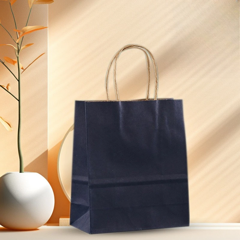 كيس ورق كرافت حمل حقيبة الوجبات الجاهزة كيس خبز الشاي بالحليب #4