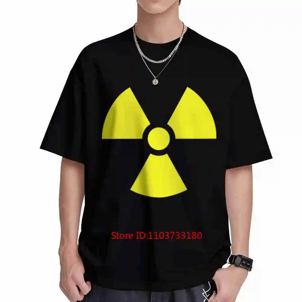 Radiation Symbol Hazard Warning Safety Sign Short Sleeve Tee 100% Cotton T-Shirt