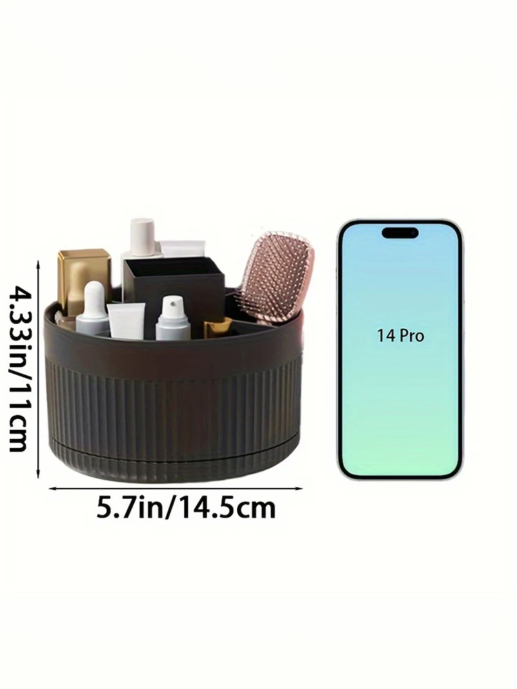 360-Grad-Drehbarer Make-up-Organizer, Langlebiger ABS-Kosmetik-Aufbewahrungshalter für Schlafzimmer, Kommode, Badezimmer, Erhältlich in Weiß & Grün – Detail 1