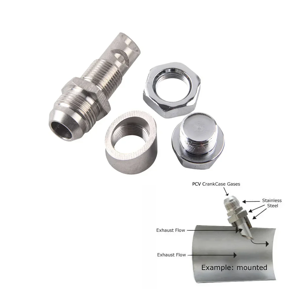Stainless Steel Fitting Exhaust Vacuum Kit Catch Can Vent E-VAC Scavenger Kit includes T304 SS E-VAC