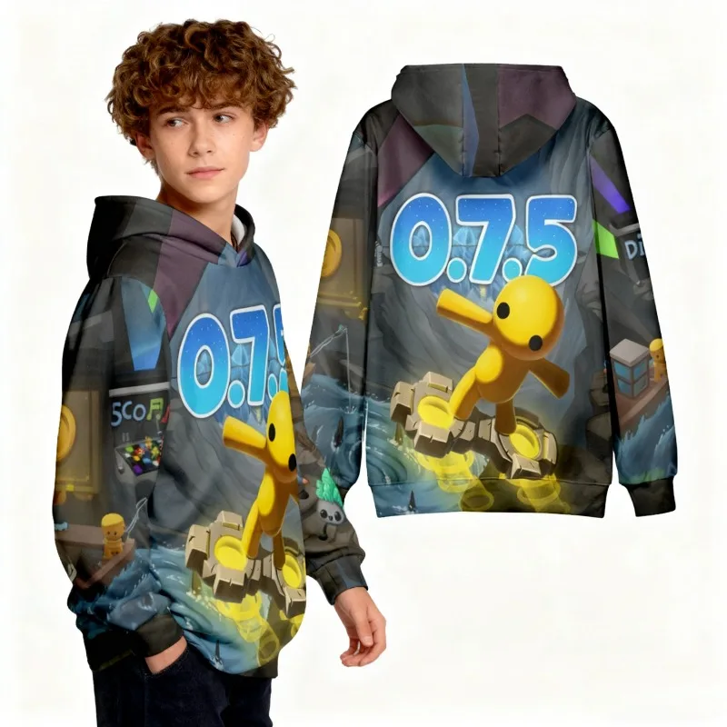 Jeu chaud Wobbly Life série sweat à capuche personnage de dessin animé impression 3D hommes et femmes mode pull décontracté sweat à capuche