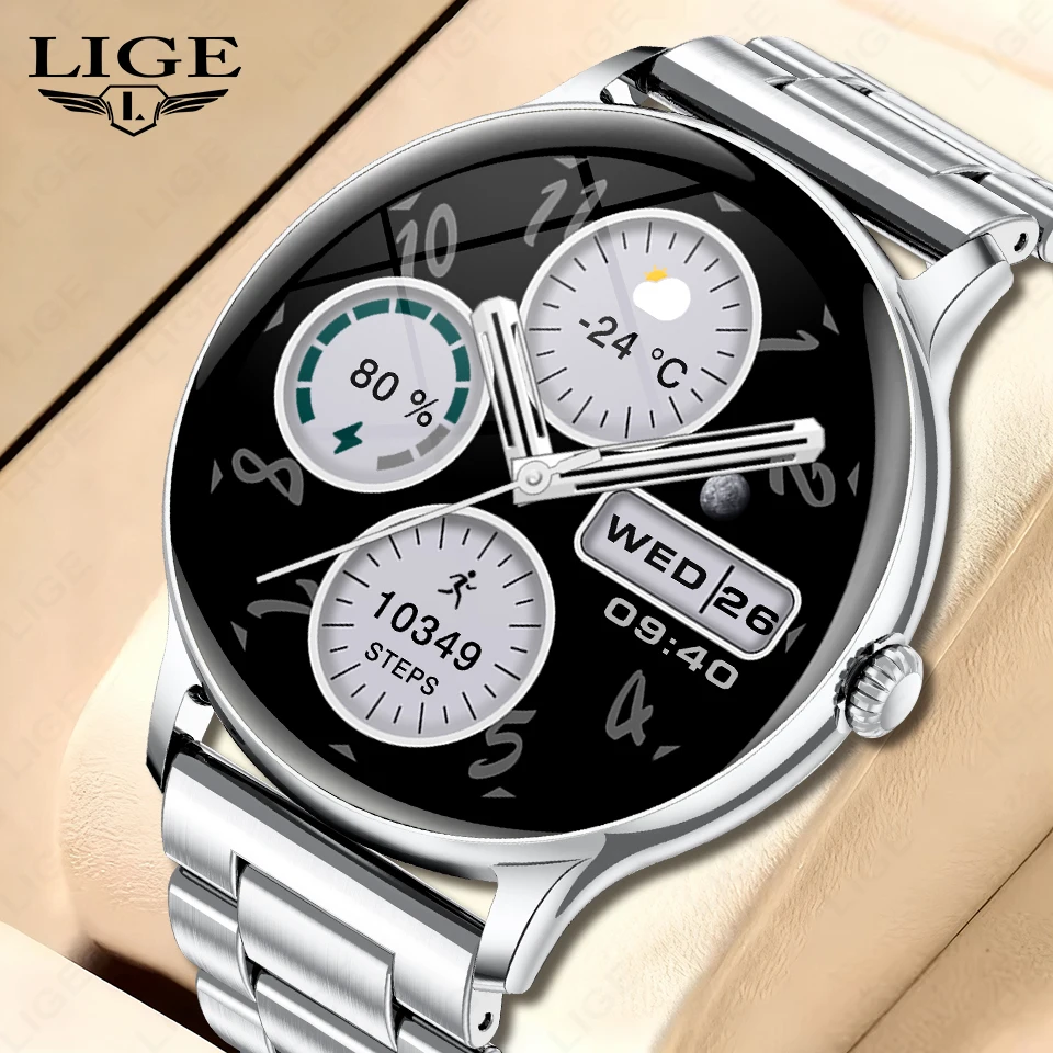 

New Steel Smart Watch Men Bluetooth Call Full Touch Bluetooth Call Heart Rate Sleep Monitoring Waterproof Sport Smartwatch Women