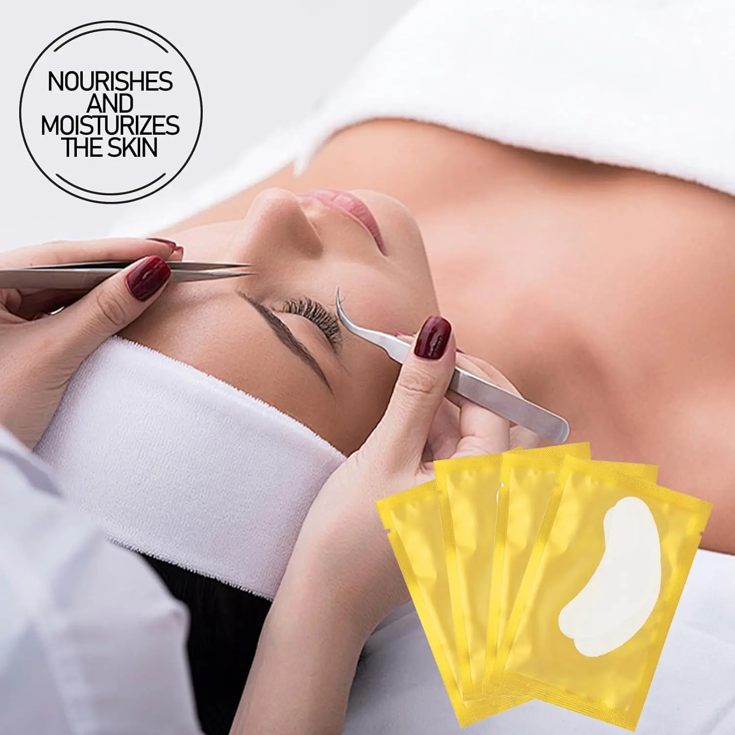 50 pares de remendo de extensão de cílios remendos de hidrogel almofada de gel maquiagem lash lift ferramentas sob almofadas de remendo de olho para extensão de cílios