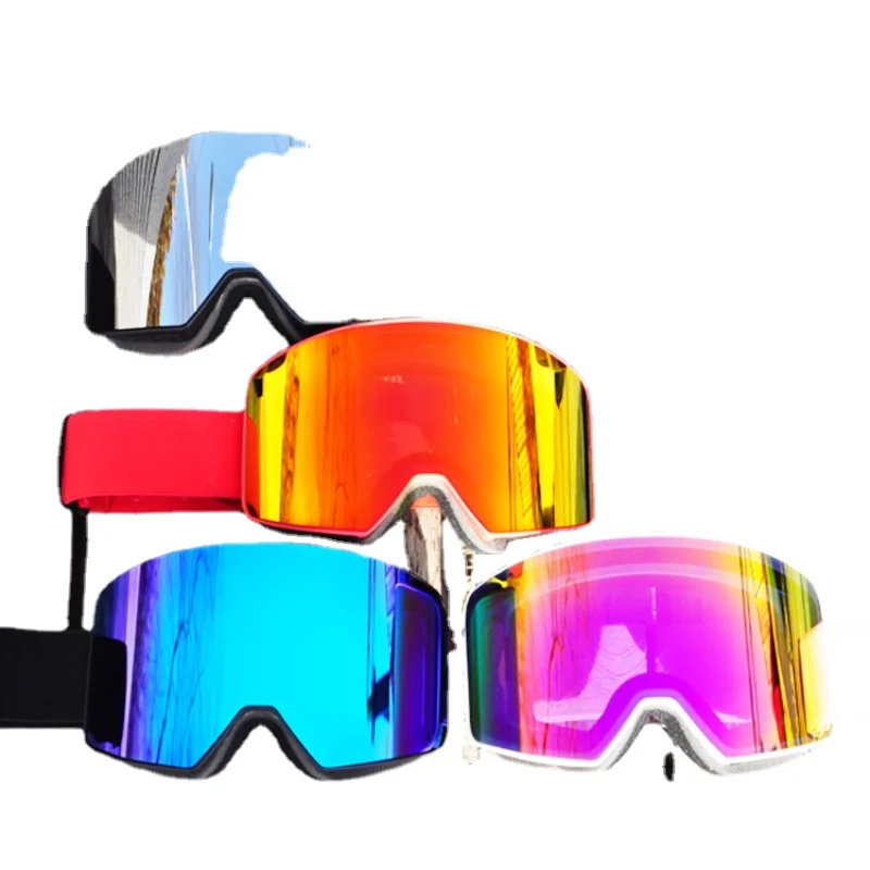 Frameless Cylindrical Ski Goggles for Adults, Double-Layer, Anti-fog, Can Stick, Men and Women