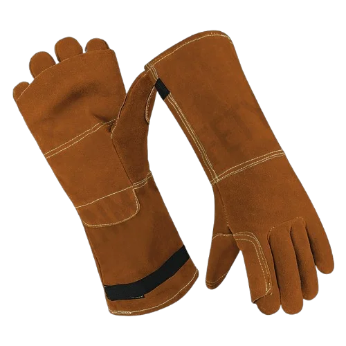 High Quality Cowhide Split Leather Work Protection Safety Industrial Welding Gloves Reinforced Apron Palm Gauntlet Hand Gloves