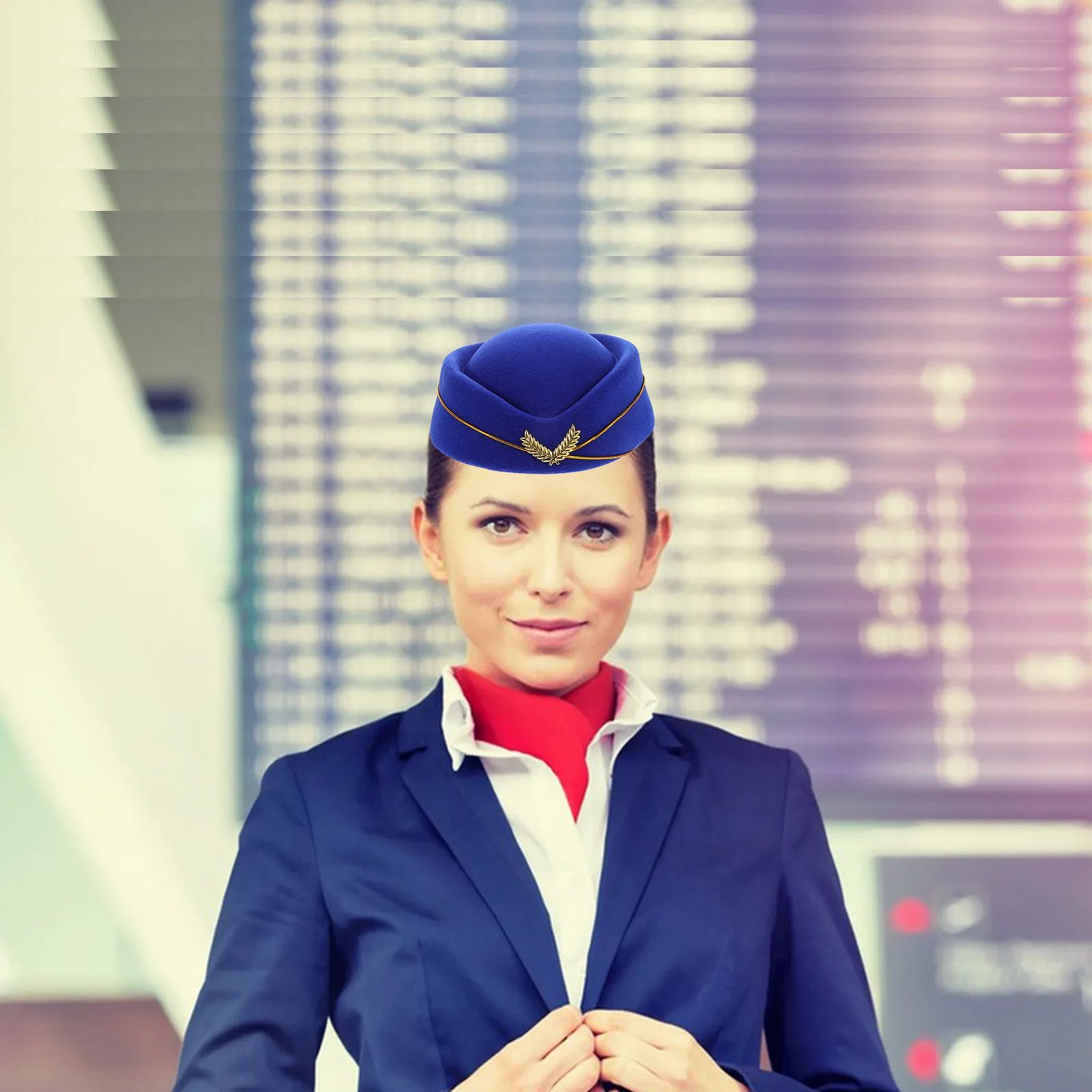 

Faux Wool Stewardess Beret Hat Women Cosplay Costume Accessory Airline Uniform Cap Musical Performance Dress Up Headwear